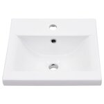 vidaXL Cadre de lavabo de salle de bain vasque à encastrer Blanc Fer