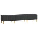 vidaXL Meuble TV 147 x 34 5 x 30 cm Noir Bois d'ingénierie