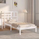 vidaXL Cadre de lit sans matelas blanc bois massif 100x200 cm