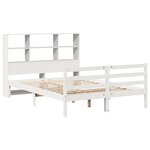 vidaXL Lit bibliothèque sans matelas blanc 120x200 cm bois pin massif