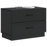 vidaXL Cabinet de chevet Noir 62 x 34 5 x 44 5 cm Bois d'ingénierie