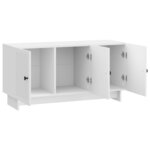 vidaXL Meuble TV Blanc brillant 99 x 34 5 x 50 cm Bois d'ingénierie