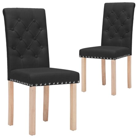 vidaXL Chaises à manger lot de 2 noir tissu