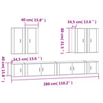 vidaXL Ensemble de meubles TV 8 Pièces Blanc Bois d'ingénierie
