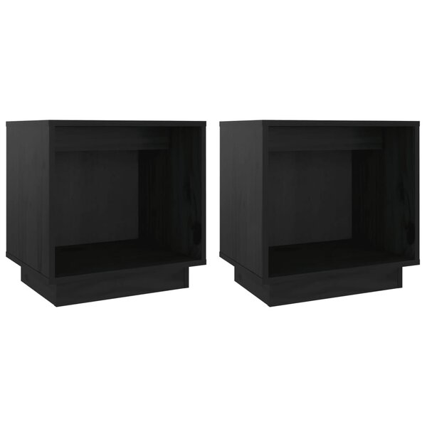 vidaXL Tables de chevet 2 Pièces Noir 40x30x40 cm Bois de pin solide