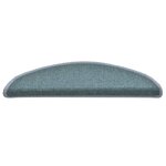 vidaXL Tapis d'escalier 15 pièces 56 x 17 x 3 cm Bleu mer Demi-rond