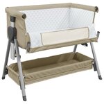 vidaXL Lit pour bébé avec matelas Taupe Tissu de lin