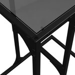 vidaXL Table d'appoint avec verre noir 40x30x61 5 cm acier