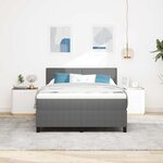 vidaXL Lit à ressorts Gris clair et blanc 160 x 200 cm