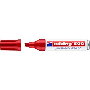 Marqueur Permanent 500 Corps Alu Rouge Pointe Biseautée 2-7 mm EDDING