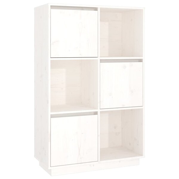 vidaXL Buffet haut Blanc 74x35x117 cm Bois massif de pin