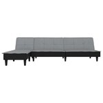 vidaXL Canapé-lit en forme de L gris clair 255x140x70 cm tissu
