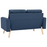 vidaXL Ensemble de canapé 2 Pièces Tissu Bleu