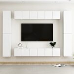 vidaXL Ensemble de meubles TV 10 Pièces Blanc Bois d'ingénierie