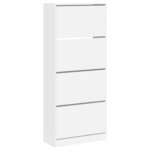 vidaXL Armoire à chaussures 4 tiroirs rabattables blanc 80x34x187 5 cm