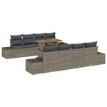 vidaXL Ensemble de canapé de jardin 9 Pièces Gris Poly rotin