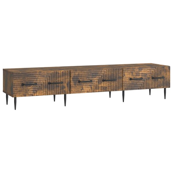 vidaXL Meuble TV Chêne fumé 147 x 34 5 x 30 cm Bois d'ingénierie