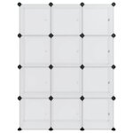 vidaXL Organiseur de rangement en cube avec 12 cubes et portes en PP transparent