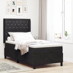 Lit avec sommier et matelas vidaXL avec LED Noir 100x200 cm Velours