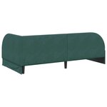 vidaXL Cadre de lit d'angle avec tête de lit Vert foncé 90 cm x 190 cm