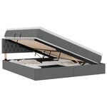 vidaXL Lit de rangement LED avec matelas Gris foncé 180 x 200 cm Tissu