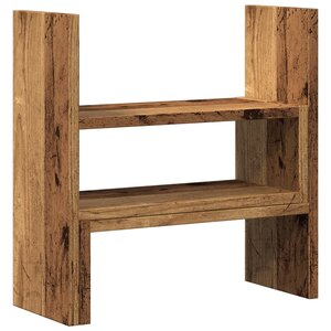 Organisateur armoire de bureau réglable vieux bois bois d'ingénierie marron 02_0043583