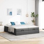 VidaXL Cadre de lit ottoman avec matelas gris foncé 160x200cm tissu