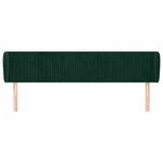 vidaXL Tête de lit avec oreilles Vert foncé 183x23x78/88 cm Velours