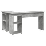 vidaXL Bureau Gris béton 142 x 102 x 73 cm Bois d'ingénierie