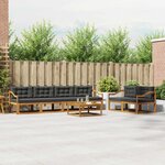 vidaXL Ensemble de canapés d'extérieur 7 Pièces Naturel et Anthracite