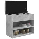 vidaXL Banc à chaussures gris béton 62x32x50 cm bois d'ingénierie