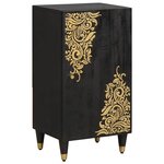 vidaXL Buffet avec étagère Noir 40 x 33 x 75 cm Bois de mangue massif