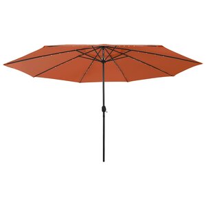 vidaXL Parasol de jardin avec lumières LED et mât en métal terre cuite