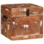 vidaXL Boîte de rangement avec stockage Marron Bois de mangue massif