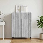 vidaXL Buffet Sonoma gris 66 x 34 5 x 92 cm Bois d'ingénierie