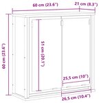 vidaXL Armoire murale de salle de bain miroir chêne sonoma 60x21x60 cm