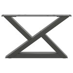 vidaXL Pieds de table basse 2 pièces Anthracite 50 x (30-31 3) cm Acier