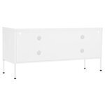 vidaXL Meuble TV Blanc 105x35x50 cm Acier