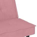 vidaXL Canapé-lit avec porte-gobelets rose velours