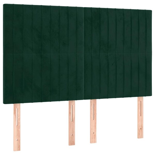 vidaXL Tête de lit Vert foncé 144 x 5 x 118/128 cm Velours