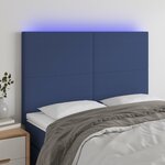 vidaXL Tête de lit à LED Bleu 144x5x118/128 cm Tissu