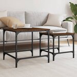 vidaXL Tables basses gigognes 2 Pièces chêne marron bois d'ingénierie