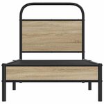 vidaXL Cadre de lit sans matelas chêne fumé 75x190cm bois d'ingénierie