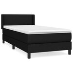 vidaXL Sommier à lattes de lit avec matelas Noir 90x190 cm Tissu