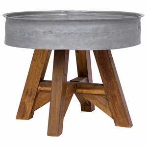 vidaXL Table basse bois de récupération mélangé 60x45 cm argenté