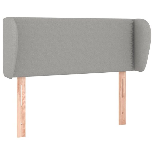 vidaXL Tête de lit avec oreilles Gris clair 93x23x78/88 cm Tissu
