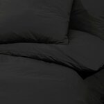 vidaXL Ensemble de housse de couette Noir 140x200 cm Coton