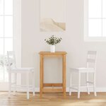 VidaXL Tabourets de bar 2 Pièces blanc bois massif d'hévéa