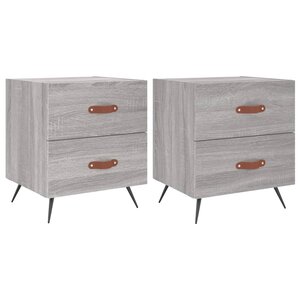 vidaXL Tables de chevet 2 Pièces sonoma gris 40x35x47 5 cm