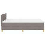 vidaXL Lit à ressort LED avec bandes LED Taupe 140 x 200 cm tissu